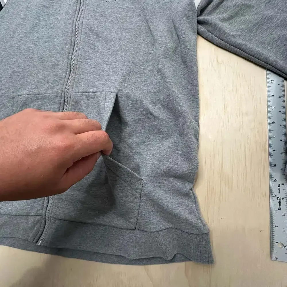 Jordan Jumpman Air Full-Zip Gray Hoodie with Sleeve Branding